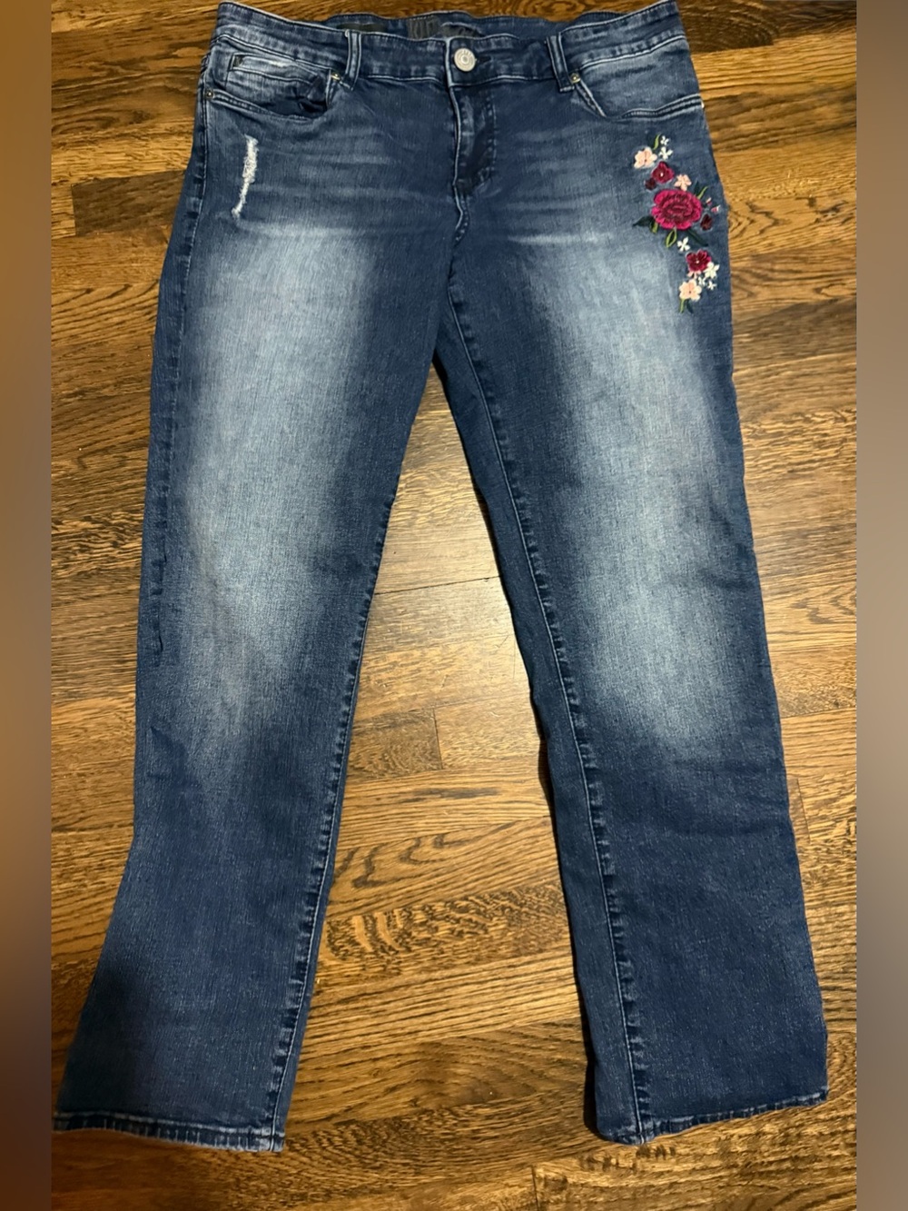 Kut from Kloth Embroidered Floral Dark Blue Women’s Jeans sized 12